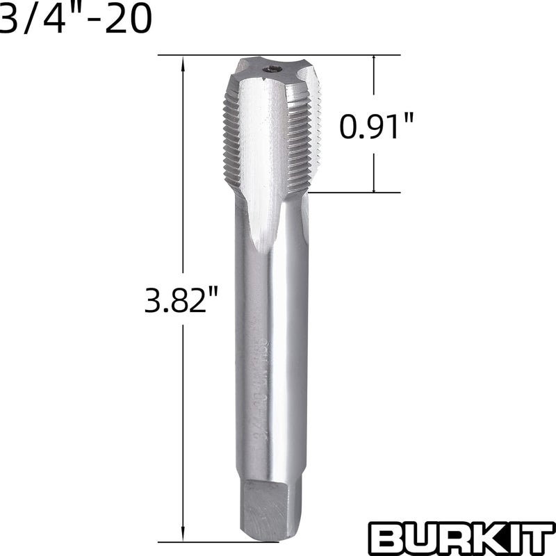 Burkit 3/4"-20 UNEF Tap and Die Set, 3/4 x 20 UNEF Machine Thread Tap and Round Die Right Hand - Image 2